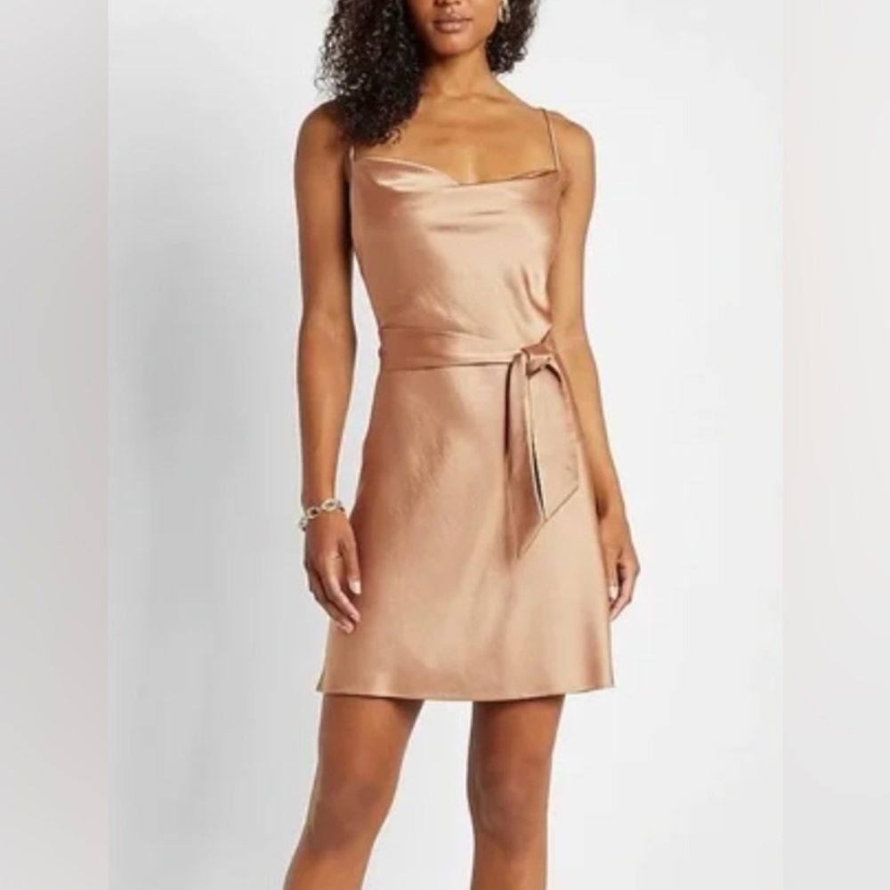 NWT Express Cowl-Neck Satin Mini Dress